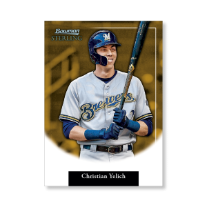 Christian Yelich 2019 Bowman Sterling Retrospect Poster Gold Ed. # to 1- artbble-pos-19bsbb-2014-gold-s