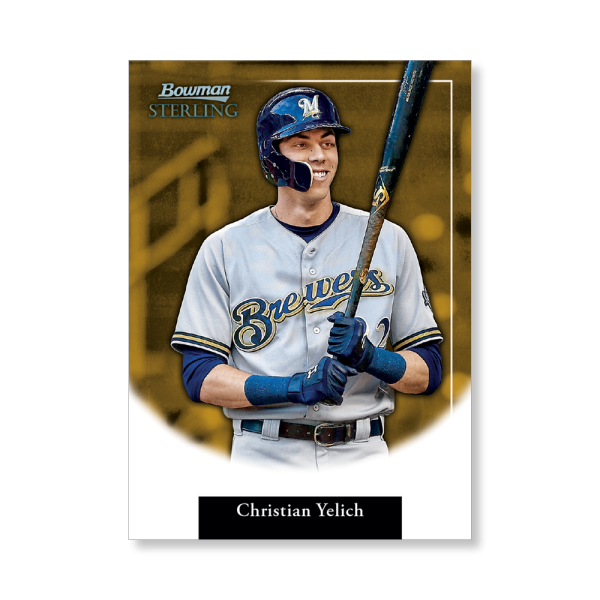 Christian Yelich 2019 Bowman Sterling Retrospect Poster Gold Ed. # to 1- artbble-pos-19bsbb-2014-gold-s