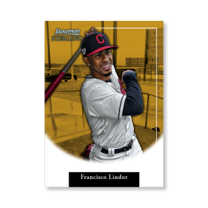 Francisco Lindor 2019 Bowman Sterling Retrospect Poster Gold Ed. # to 1- artbble-pos-19bsbb-2015-gold-s