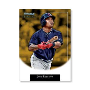Jose Ramirez 2019 Bowman Sterling Retrospect Poster Gold Ed. # to 1- artbble-pos-19bsbb-2023-gold-s