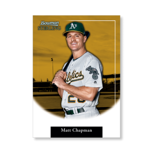 Matt Chapman 2019 Bowman Sterling Retrospect Poster Gold Ed. # to 1- artbble-pos-19bsbb-2025-gold-s