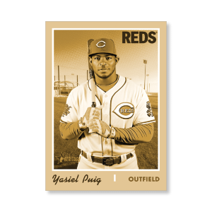 Yasiel Puig 2019 Heritage High Number Base Cards Poster Gold Ed. # to 1- artbble-pos-19hbhn-1003-gold-s