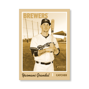 Yasmani Grandal 2019 Heritage High Number Base Cards Poster Gold Ed. # to 1- artbble-pos-19hbhn-1011-gold-s