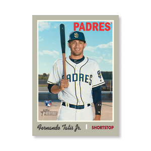 Fernando Tatis Jr. 2019 Heritage High Number Base Cards Poster # to 99- artbble-pos-19hbhn-1013-s