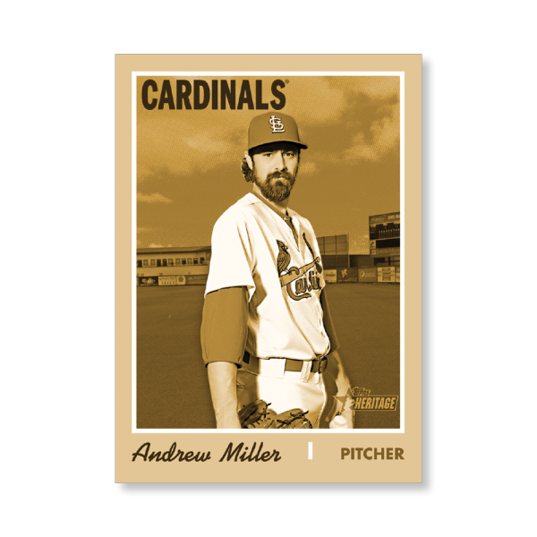 Andrew Miller 2019 Heritage High Number Base Cards Poster Gold Ed. # to 1- artbble-pos-19hbhn-1015-gold-s