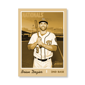 Brian Dozier 2019 Heritage High Number Base Cards Poster Gold Ed. # to 1- artbble-pos-19hbhn-1018-gold-s