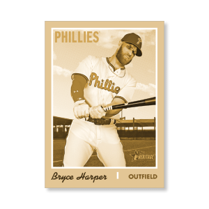 Bryce Harper 2019 Heritage High Number Base Cards Poster Gold Ed. # to 1- artbble-pos-19hbhn-1023-gold-s