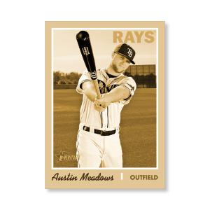 Austin Meadows 2019 Heritage High Number Base Cards Poster Gold Ed. # to 1- artbble-pos-19hbhn-1025-gold-s