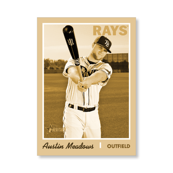 Austin Meadows 2019 Heritage High Number Base Cards Poster Gold Ed. # to 1- artbble-pos-19hbhn-1025-gold-s