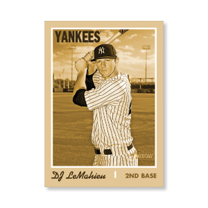 DJ LeMahieu 2019 Heritage High Number Base Cards Poster Gold Ed. # to 1- artbble-pos-19hbhn-1034-gold-s