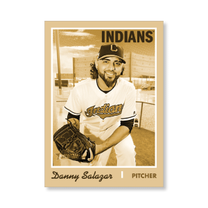 Danny Salazar 2019 Heritage High Number Base Cards Poster Gold Ed. # to 1- artbble-pos-19hbhn-1046-gold-s
