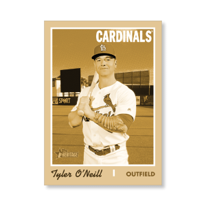 Tyler O'Neill 2019 Heritage High Number Base Cards Poster Gold Ed. # to 1- artbble-pos-19hbhn-1047-gold-s