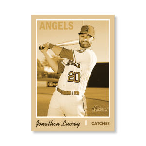 Jonathan Lucroy 2019 Heritage High Number Base Cards Poster Gold Ed. # to 1- artbble-pos-19hbhn-1049-gold-s