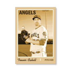 Trevor Cahill 2019 Heritage High Number Base Cards Poster Gold Ed. # to 1- artbble-pos-19hbhn-1053-gold-s