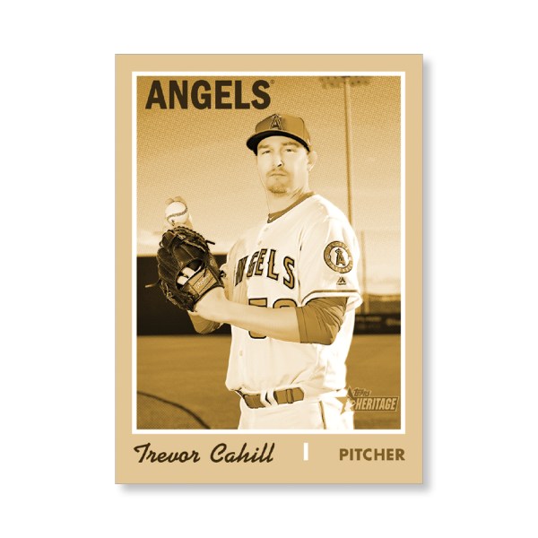 Trevor Cahill 2019 Heritage High Number Base Cards Poster Gold Ed. # to 1- artbble-pos-19hbhn-1053-gold-s