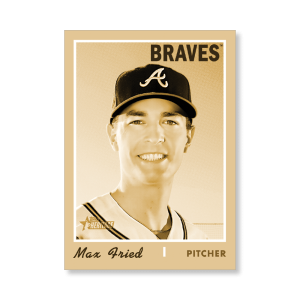 Max Fried 2019 Heritage High Number Base Cards Poster Gold Ed. # to 1- artbble-pos-19hbhn-1064-gold-s