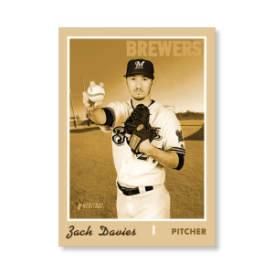 Zach Davies 2019 Heritage High Number Base Cards Poster Gold Ed. # to 1- artbble-pos-19hbhn-1068-gold-s