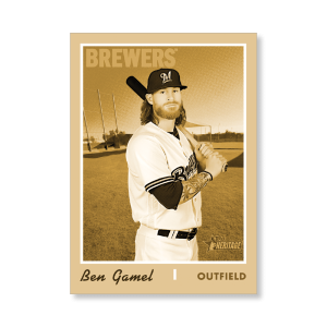 Ben Gamel 2019 Heritage High Number Base Cards Poster Gold Ed. # to 1- artbble-pos-19hbhn-1069-gold-s