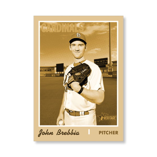 John Brebbia 2019 Heritage High Number Base Cards Poster Gold Ed. # to 1- artbble-pos-19hbhn-1070-gold-s
