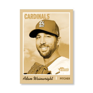 Adam Wainwright 2019 Heritage High Number Base Cards Poster Gold Ed. # to 1- artbble-pos-19hbhn-1071-gold-s