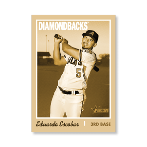 Eduardo Escobar 2019 Heritage High Number Base Cards Poster Gold Ed. # to 1- artbble-pos-19hbhn-1076-gold-s