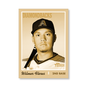 Wilmer Flores 2019 Heritage High Number Base Cards Poster Gold Ed. # to 1- artbble-pos-19hbhn-1077-gold-s