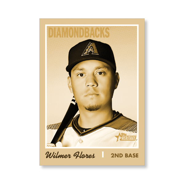 Wilmer Flores 2019 Heritage High Number Base Cards Poster Gold Ed. # to 1- artbble-pos-19hbhn-1077-gold-s