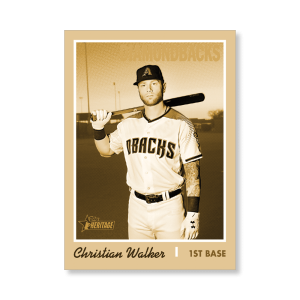 Christian Walker 2019 Heritage High Number Base Cards Poster Gold Ed. # to 1- artbble-pos-19hbhn-1078-gold-s