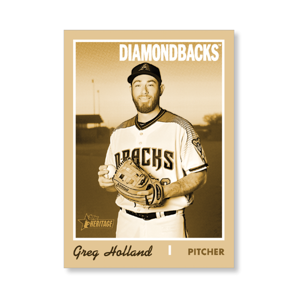 Greg Holland 2019 Heritage High Number Base Cards Poster Gold Ed. # to 1- artbble-pos-19hbhn-1080-gold-s
