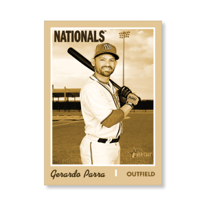 Gerardo Parra 2019 Heritage High Number Base Cards Poster Gold Ed. # to 1- artbble-pos-19hbhn-1087-gold-s