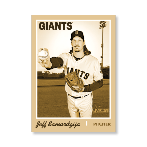 Jeff Samardzija 2019 Heritage High Number Base Cards Poster Gold Ed. # to 1- artbble-pos-19hbhn-1088-gold-s