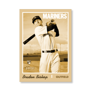 Braden Bishop 2019 Heritage High Number Base Cards Poster Gold Ed. # to 1- artbble-pos-19hbhn-1096-gold-s