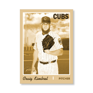 Craig Kimbrel 2019 Heritage High Number Base Cards Poster Gold Ed. # to 1- artbble-pos-19hbhn-1103-gold-s