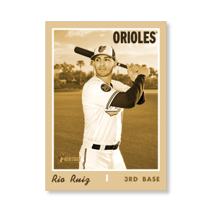 Rio Ruiz 2019 Heritage High Number Base Cards Poster Gold Ed. # to 1- artbble-pos-19hbhn-1133-gold-s