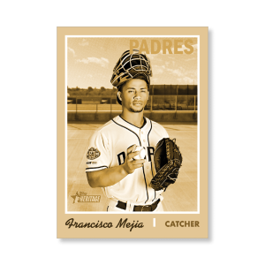 Francisco Mejia 2019 Heritage High Number Base Cards Poster Gold Ed. # to 1- artbble-pos-19hbhn-1134-gold-s
