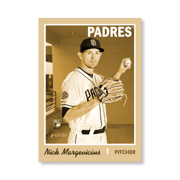 Nick Margevicius 2019 Heritage High Number Base Cards Poster Gold Ed. # to 1- artbble-pos-19hbhn-1135-gold-s