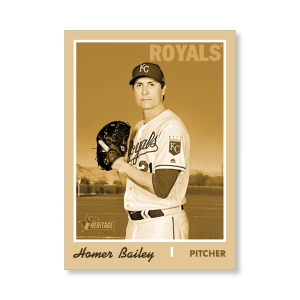 Homer Bailey 2019 Heritage High Number Base Cards Poster Gold Ed. # to 1- artbble-pos-19hbhn-1160-gold-s