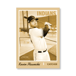Kevin Plawecki 2019 Heritage High Number Base Cards Poster Gold Ed. # to 1- artbble-pos-19hbhn-1181-gold-s