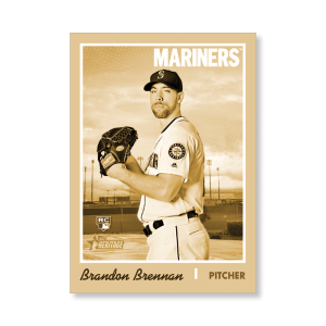 Brandon Brennan 2019 Heritage High Number Base Cards Poster Gold Ed. # to 1- artbble-pos-19hbhn-1183-gold-s
