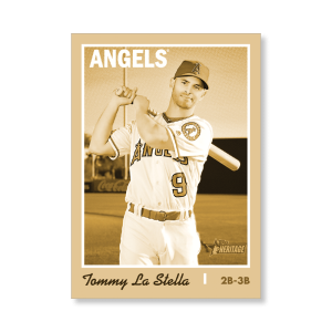 Tommy La Stella 2019 Heritage High Number Base Cards Poster Gold Ed. # to 1- artbble-pos-19hbhn-1186-gold-s
