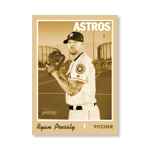 Ryan Pressly 2019 Heritage High Number Base Cards Poster Gold Ed. # to 1- artbble-pos-19hbhn-1187-gold-s