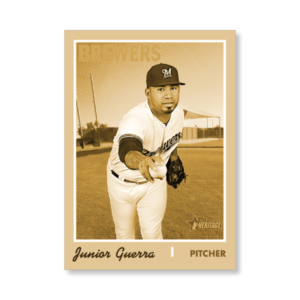 Junior Guerra 2019 Heritage High Number Base Cards Poster Gold Ed. # to 1- artbble-pos-19hbhn-1194-gold-s