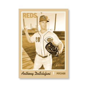 Anthony DeSclafani 2019 Heritage High Number Base Cards Poster Gold Ed. # to 1- artbble-pos-19hbhn-1196-gold-s