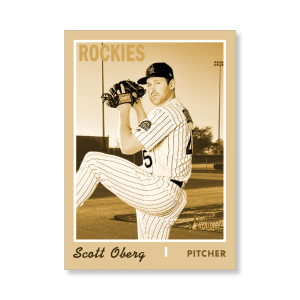Scott Oberg 2019 Heritage High Number Base Cards Poster Gold Ed. # to 1- artbble-pos-19hbhn-1198-gold-s