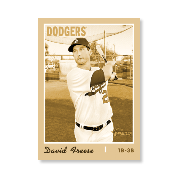 David Freese 2019 Heritage High Number Base Cards Poster Gold Ed. # to 1- artbble-pos-19hbhn-1202-gold-s