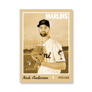 Nick Anderson 2019 Heritage High Number Base Cards Poster Gold Ed. # to 1- artbble-pos-19hbhn-1203-gold-s