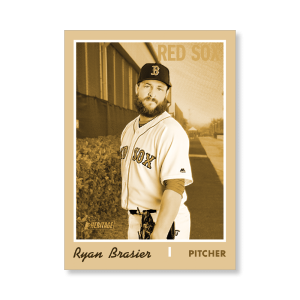 Ryan Brasier 2019 Heritage High Number Base Cards Poster Gold Ed. # to 1- artbble-pos-19hbhn-1205-gold-s