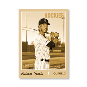 Raimel Tapia 2019 Heritage High Number Base Cards Poster Gold Ed. # to 1- artbble-pos-19hbhn-1206-gold-s