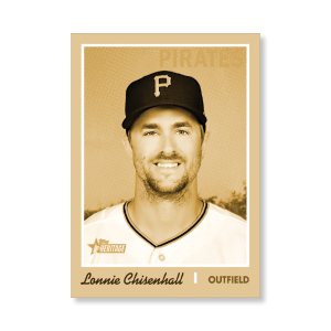 Lonnie Chisenhall 2019 Heritage High Number Base Cards Poster Gold Ed. # to 1- artbble-pos-19hbhn-1213-gold-s