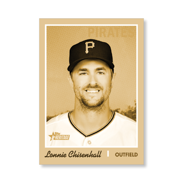Lonnie Chisenhall 2019 Heritage High Number Base Cards Poster Gold Ed. # to 1- artbble-pos-19hbhn-1213-gold-s
